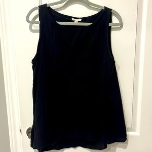 Eileen Fisher Cotton Black Tank Top. Size Large